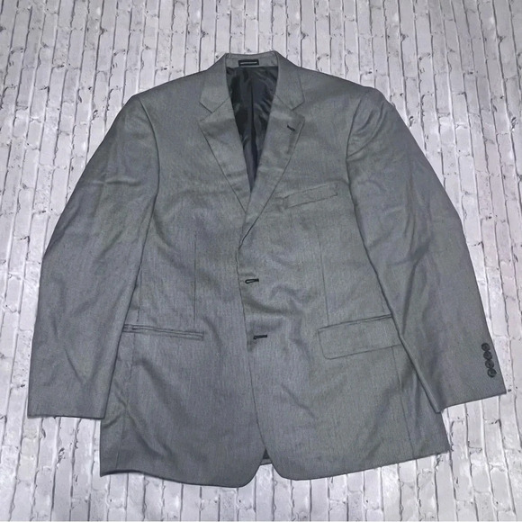 Stafford Essentials Blazer Sport Coat Two Button‎ Gray Business Career Size - Picture 1 of 6